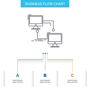 本地局域网连接同步计算机业务流程图设计3个步骤。表示背景模板位置的行图标