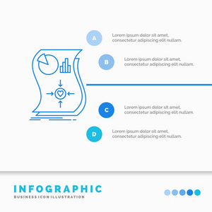 估计，爱，关系，反应，响应信息图形模板的网站和演示。线蓝图像图片样式矢量插图