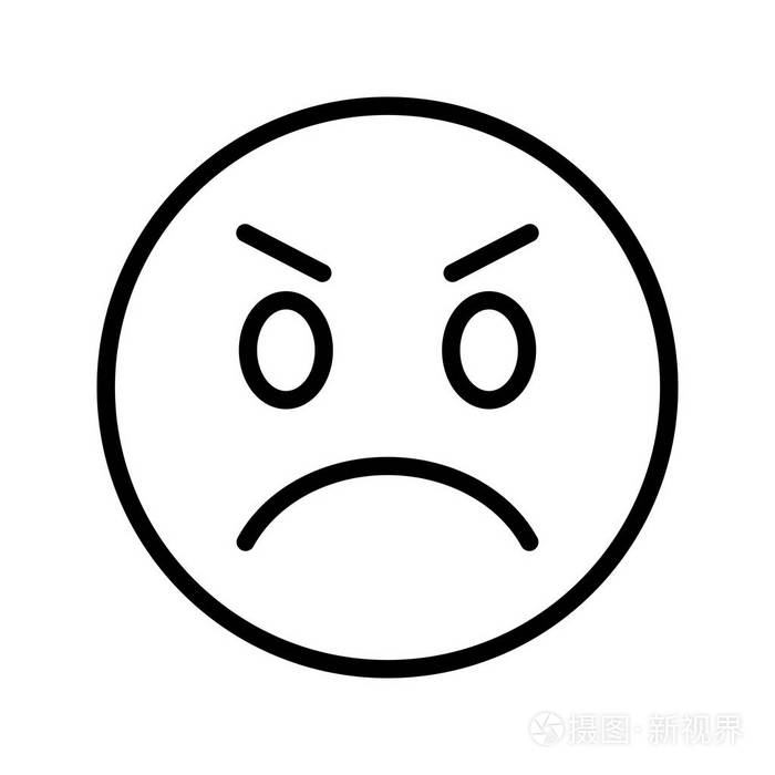 愤怒的emoji矢量图标标志图标矢量插图供个人和商业使用