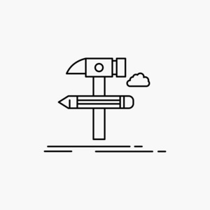 搭建,设计,开发,工具,工具,line图标.矢量孤立图插画
