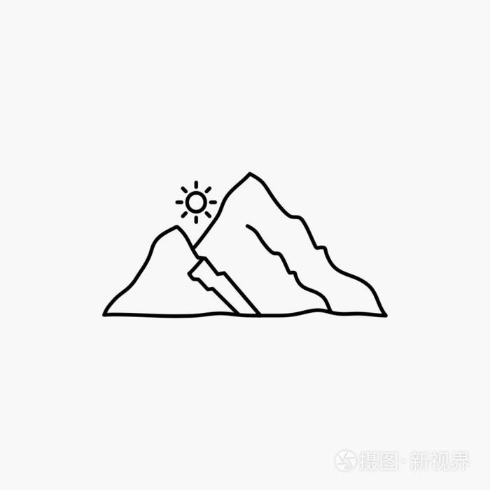 小山的简笔画 动漫图片