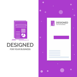 业务Logo为业务，数据，财务，报表，统计..垂直紫色业务访问卡模板。创意背景矢量插图