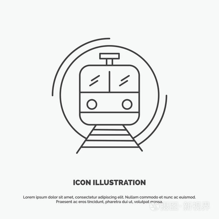 插画 地铁,火车,智能,公共,交通图标.