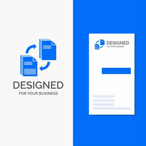 业务Logo进行分享，分享，存档，文档，复制..垂直蓝色业务访问卡模板。