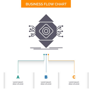 ubicomp，计算，泛素化，计算机，概念业务流程图设计3个步骤。用于演示的雕文图标背景模板的文本位置.