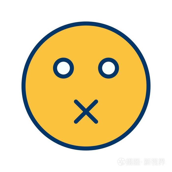 用于个人和商业用途的静音emoji矢量图标矢量插图.