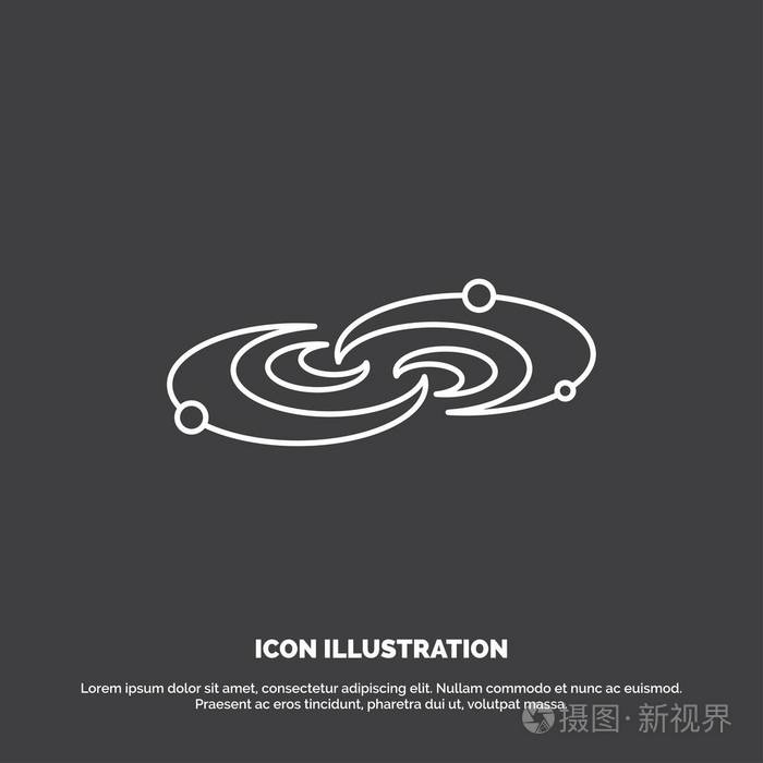 星系天文学行星系统宇宙图标ui和ux网站或移动应用程序的行向量符号