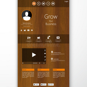 网站设计模板与木材和皮革
