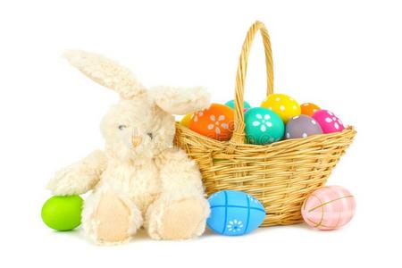 复活节彩蛋兔子篮子