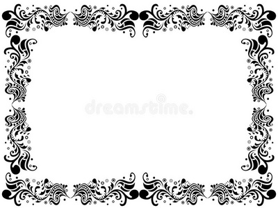 黑白空白边框,带花卉元素照片