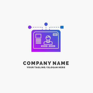 界面网站用户布局设计紫色商业标志模板。 放置标签。