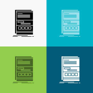 浏览器动态互联网页面响应图标在各种背景。 设计用于Web和应用程序的字形样式设计。 EPS10矢量插图