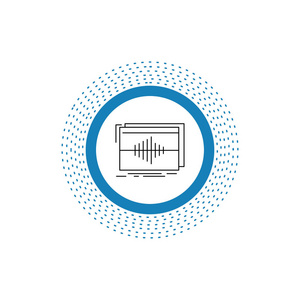 超高赫兹声音音频赫兹序列波线图标. 矢量孤立插图照片