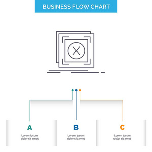 错误应用消息问题服务器业务流程图设计有3个步骤。 表示背景模板位置的线条图标