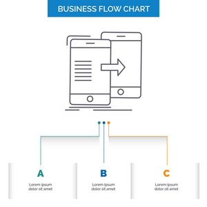 数据共享同步同步同步业务流程图设计有3个步骤。 表示背景模板位置的线条图标