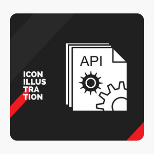 红色和黑色创意演示背景API应用程序编码开发软件字形图标