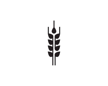 小麦大米食品标志黑色矢量