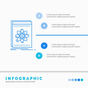 API应用程序开发人员平台科学信息图形模板的网站和演示。 线蓝色图标信息样式矢量插图