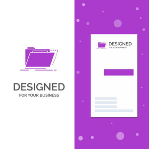 存档目录文件夹的业务徽标。 垂直紫色商务名片模板。 创意背景向量插图