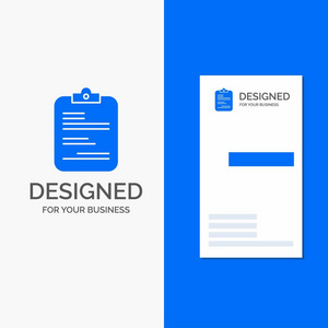 报告医疗文件清单文件的商业标志。 垂直蓝色业务名片模板。