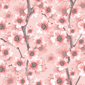 水彩无缝花卉图案照片