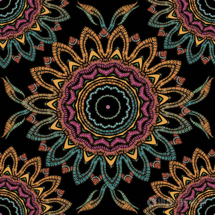 重复格朗格背景.刺绣图案设计