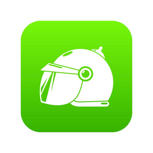 摩托车头盔滑板车图标绿色向量