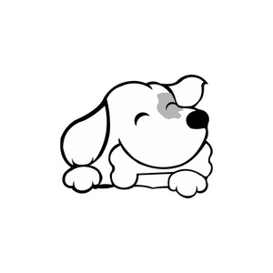 狗头图标. 卡通头狗脸. 狗的标志型概念. 灵感标志设计照片