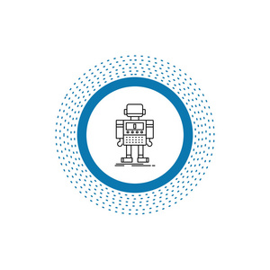 自动机器机器人机器人技术线图标。 矢量孤立插图