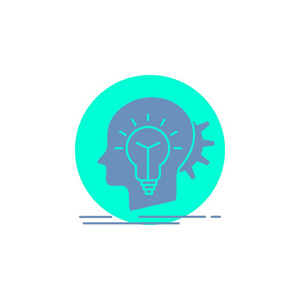 思想头脑创造性创意头脑思想思维字形图标.照片