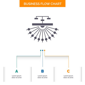 优化网站结构Web业务流程图设计3步。 字形图标表示背景模板位置的文本。