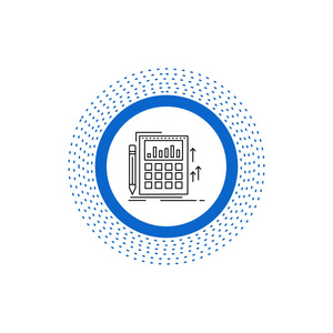 会计审计银行计算计算器行图标。 矢量孤立插图