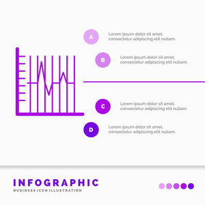 进度报告统计病人康复信息图表模板的网站和演示。 字形紫色图标信息样式矢量插图。
