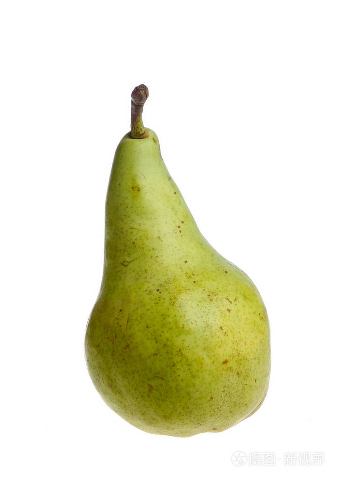 一个绿梨分离在白色背景上