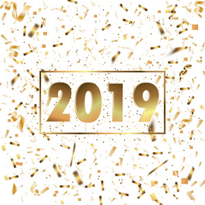 2019年新年快乐背景为您的季节性传单和问候卡或圣诞主题邀请函