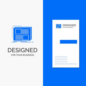 内容设计框架页文本的业务标识。 垂直蓝色业务名片模板。