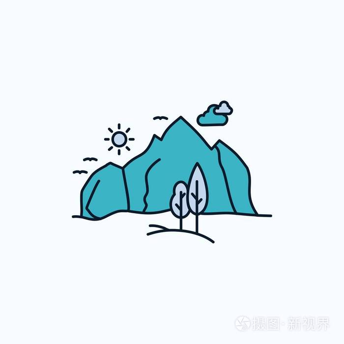 网站和移动应用的绿色和黄色标志和符号. 矢量插图