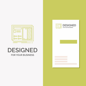 蓝图设计绘图计划原型的商业标志。 垂直绿色商务参观卡模板。 创意背景向量插图
