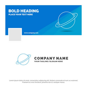 蓝色商业标志模板的行星太空月旗火星。 Face book时间线横幅设计。 矢量网页横幅背景图