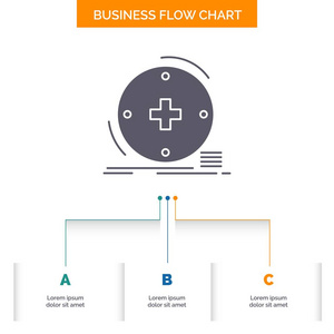 临床数字卫生保健远程医疗业务流程图设计有3个步骤。 字形图标表示背景模板位置的文本。
