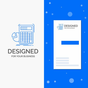 用于计算器计算数学进度图的。 垂直蓝业务名片模板