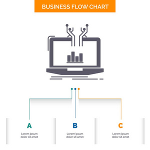 分析分析管理在线平台业务流程图设计有3个步骤。 字形图标表示背景模板位置的文本。