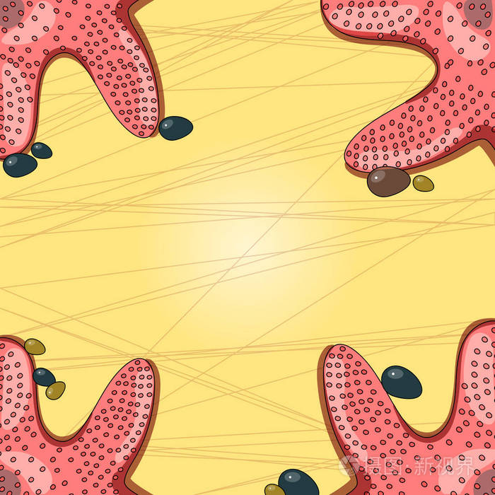 网络横幅宣传材料模拟模板星星向量四角与五颜六色的鹅卵石海报广告卡