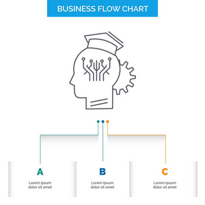 知识管理共享智能技术业务流程图设计有3个步骤。 表示背景模板位置的线条图标