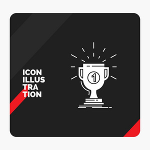 红黑创意展示背景奖，杯，奖，奖励，胜利雕文图标