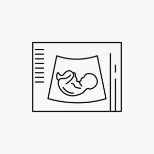 产妇,妊娠,超声,婴儿,超声线图标.矢量孤立图照片