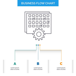 事件管理处理日程安排定时业务流程图设计3个步骤。表示背景模板位置的行图标