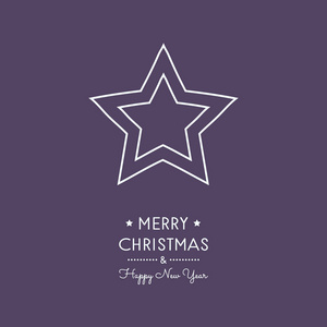 圣诞快乐和新年快乐贺卡与手绘明星。 矢量。
