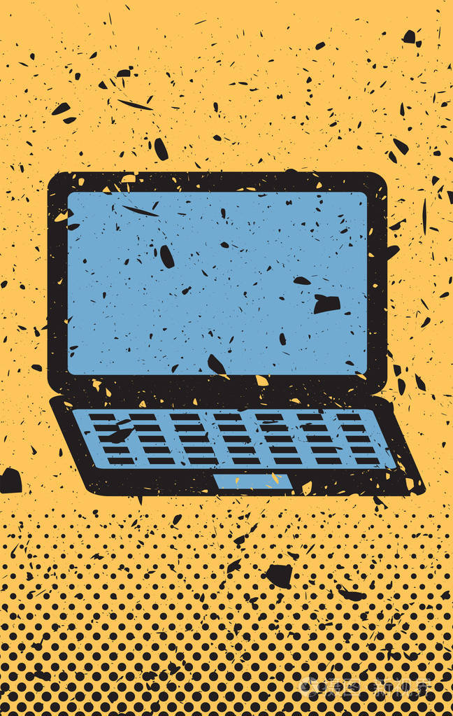 带有粗糙纹理的笔记本电脑插图插画-正版商用图片154k1f-摄图新视界