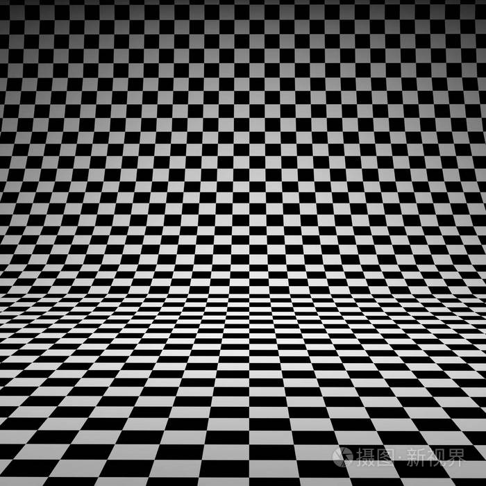 黑白检查器3d工作室背景3d绘制